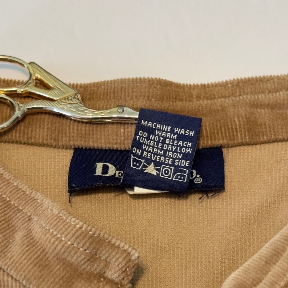 Denim & Co Womens Tan Corduroy Mandarin Collar Button Front Shirt Jacket Large - Picture 4 of 10